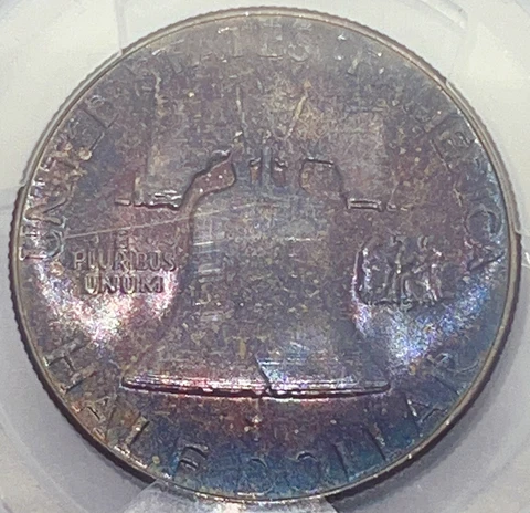 1957 50C PCGS MS66FBL Franklin Half Dollar PQ Purple + Rainbow Toning 155500 Cover