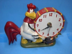 FOGHORN LEGHORN 1996 CLOCK BATTERY RUN RESIN WARNER BROS RUNS FINE NO BOX - Picture 1 of 5