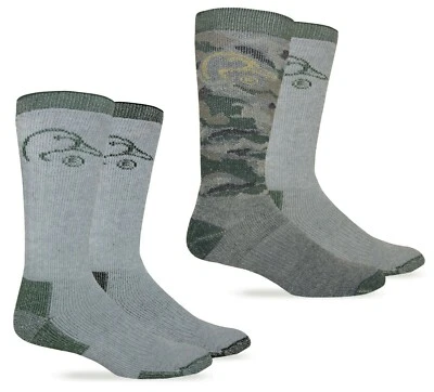 Ducks Unlimited Hombres Camuflaje Lana Merino Cojín Aire Libre Trabajo Bota Calcetines 2PK Foto 1 de 4
