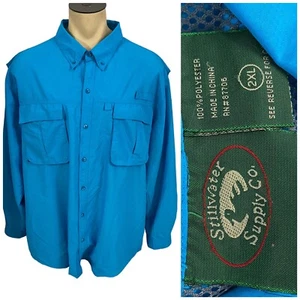 Camisa Stillwater Supply Co para Hombres 2XL Azul Ventilada Pesca Senderismo Utilidad Camping - Imagen 1 de 13