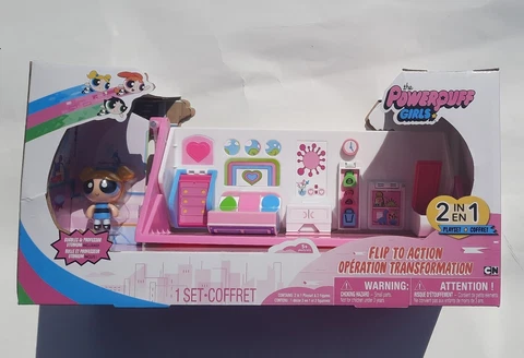 The Powerpuff Girls Flip To Action 2 in 1 Playset - Bubbles & Professor Included Cover