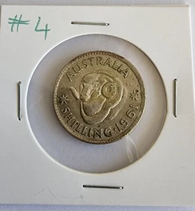 1961 Australian Shilling Pre Decimal Coin Circulated #4 - Picture 1 of 2