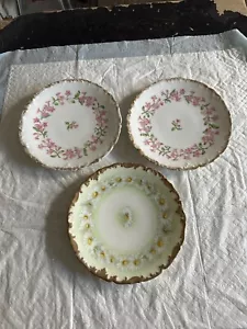 3 Magnificent T&V Limoges 7" Plates Hand Painted Daisies RHS Plymouth May Flower - Picture 1 of 12