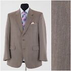 Mens Size UK 42R Vintage Herringbone Brown Wool Sport Coat Blazer Jacket