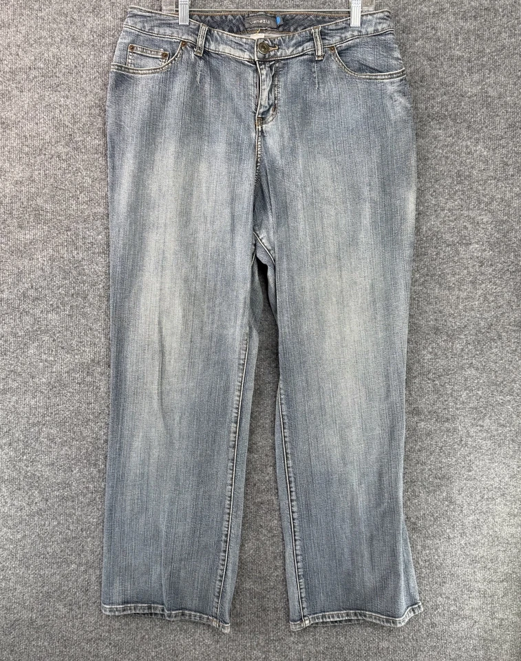 Pantalones de mezclilla Lane Bryant Venezia para mujer talla 14 o 2 azul promedio tiro medio corte bota Foto 1 de 4