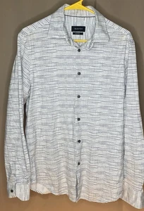 Bugatchi Shirt Men’s M Blue Check OoohCotton Tech 8 Way Stretch Long Sleeve 🔥🔥 - Picture 1 of 3