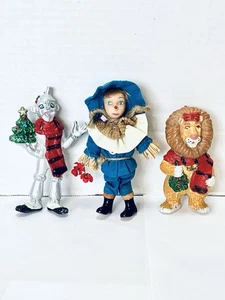 Kurt S Adler Wizard Of Oz Christmas Ornaments Lot(3) Tin Man Lion Scarecrow Read - Picture 1 of 6
