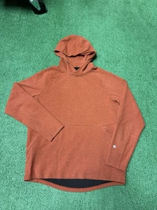 Lululemon At Ease Hoodie Mens Size Medium Orange Pullover Textured Double-Knit - Picture 1 of 14