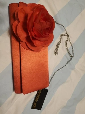 Sasha Handbags Inc  Evening Clutch/Shoulder/Crossbody Coral Red  NWT - Image 1 of 4