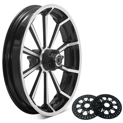 Llanta delantera 21" buje de doble disco con rotores para Harley Touring Road Glide 09-23 Foto 1 de 4