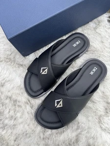 Dior Alias Sandalen CD Logo | Schwarz | Größe UK10 EU44 | Slipper Leder Criss Cross - Bild 1 von 11