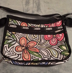 LeSportsac Deluxe Everyday Purse Floral erweiterbar 2 Fächer Nylon Tasche - Bild 1 von 16