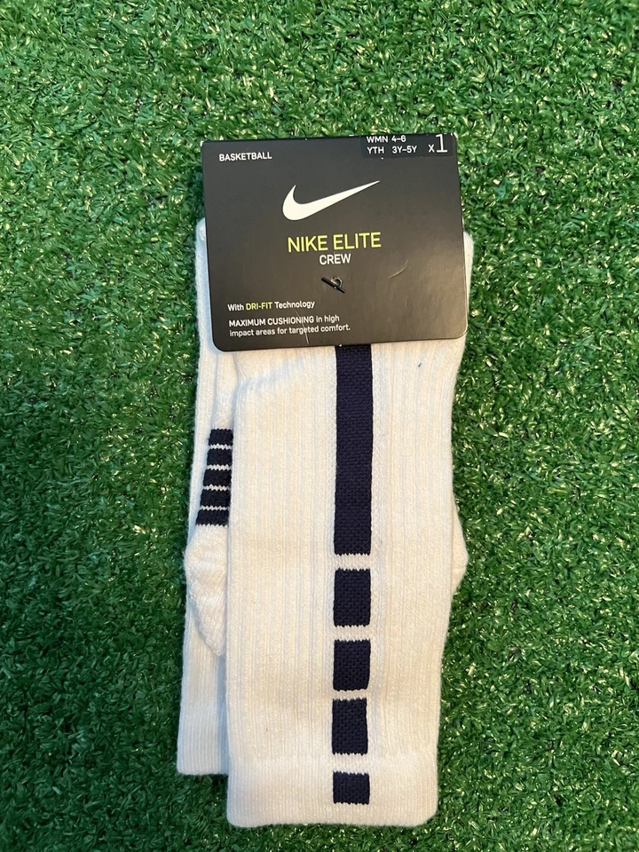 Nike Elite Crew Dri-fit Cushioned Socks Orange White Size Men 6 - 8 Basketball