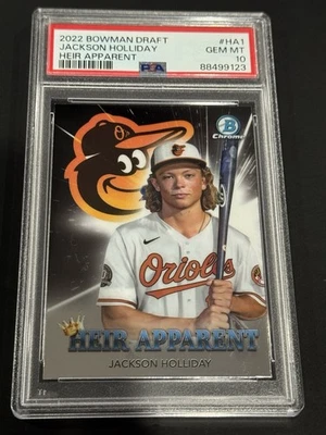 2022 Bowman Draft #HA-1 Heir Apparent Jackson Holliday PSA 10 Orioles - Image 1 of 2