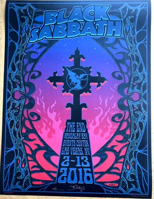 AUTHENTIC BLACK SABBATH AP POSTER Mandalay Las Vegas Feb 13th 2016 Ozzy Osbourne - Image 1 of 4