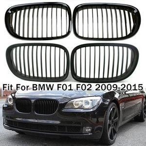 For BMW F01 F02 F03 F04 2009-2015 2Pcs Gloss/Matte Black Front Bumper Grille ABS - Picture 1 of 20