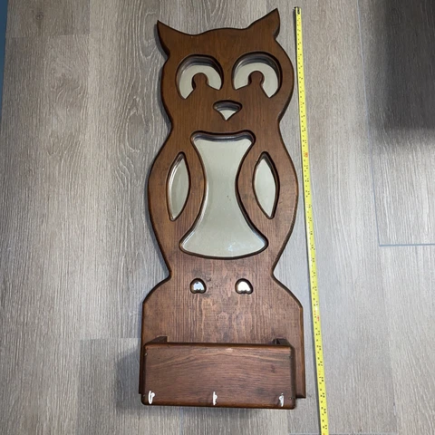 Vintage Wooden Owl Mirror with Planter/Shelf 30x 12 Cover