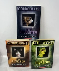 3 Animorphs Vol 1-3 The Encounter The Visitor The Invasion Applegate, K.A. Lot - Imagen 1 de 10