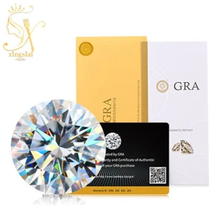Brilliant Round Cut White Moissanite Loose Stone DEF Color VVS1 Diamond Gemstone - Picture 1 of 15
