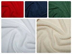 Cotton Terry Towelling Fabric - Plain Solid Colours Material 150cm/59" wide - Picture 1 of 6