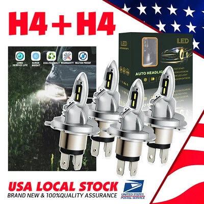 4X H4 LED Headlight Kit High Low Bulbs 6000K For 2004-2017 Hyundai Accent - Image 1 of 4