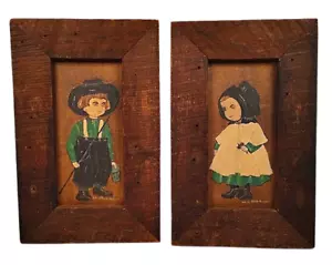 DOLORES HACKENBERGER Oils on Canvas Framed Amish Children - Picture 1 of 15