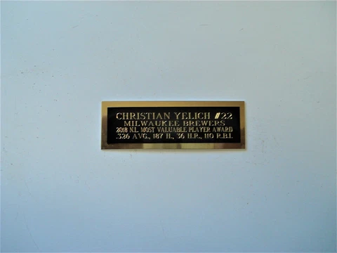 Christian Yelich Brewers 2018 NL MVP Award Baseball Card Plaque Nameplate 1 X 3 Cover