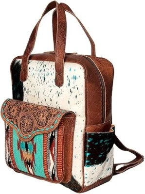 American Darling Saddle Blanket Hair On Leather Backpack - ADBG849D - Image 1 of 3