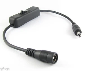 30cm/1ft 5.5mm x 2.1mm 2.1mm Male to Female DC Power Cable With On/Off Switch - Picture 1 of 9
