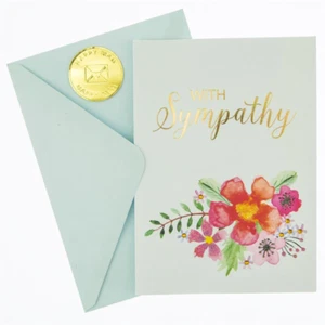 Graphique Floral Sympathy Handmade Card w - Picture 1 of 2