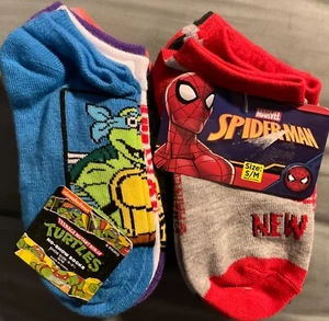 Ninja Turtle & Spiderman Sock packs (6 in each Pack) - Picture 1 of 1