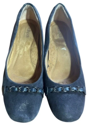 Sapatos femininos SoftSpots PillowTop couro preto superior EUA tamanho 10 M - Imagem 1 de 4