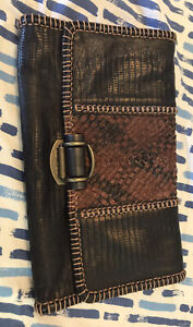 All Saints  Clutch Handbag  Purse Wallet Leather Black / Brown  Women