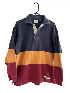 Camisa Rugby Vintage Años 90 G.H. Bass & Co. Rugby Talla M Bloque de Color Cuello Raro - Imagen 1 de 6