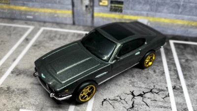 CUSTOM Aston Martin V8  •  Gold Real Riders  •  Hot Wheels Premium Car  •  HTF - Image 1 of 4