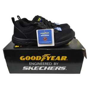Zapatos cómodos antideslizantes Goodyear Engineered by Skechers Clyde negros para hombre - Imagen 1 de 14