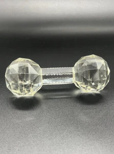 Vintage Glass Dumbbell Elegant Faceted Knife Stand Rest Paperweight - Picture 1 of 17