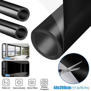Total Blackout Window Film 100% Light Blocking Room Darkening Static Cling Cover - Picture 1 of 8
