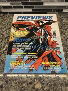 Previews Comics Vol II No. 3 de marzo de 1992 primer SPAWN con PÓSTER + CARTAS DIFÍCIL DE ENCONTRAR raro - Imagen 1 de 10