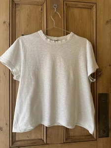 TOAST Sadie Slubby Organic Cotton Boy Tee T-Shirt Top Off White/Chalk Size L - Picture 1 of 9