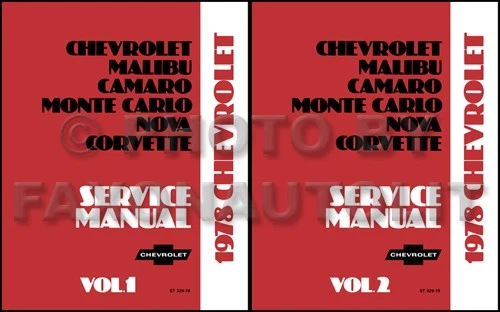 Chevrolet Shop Manual 1978 El Camino Monte Carlo Impala Caprice servicio de reparación Foto 1 de 4