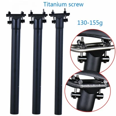 Poste de assento de fibra de carbono fosco UD 27.2/30.8/31.6mm MTB poste de assento de bicicleta de estrada parafuso Ti - Imagem 1 de 4