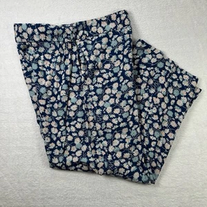Madewell Women's Huston Pull On Crop Pants Size Small Blue French Floral Cottage - Picture 1 of 11