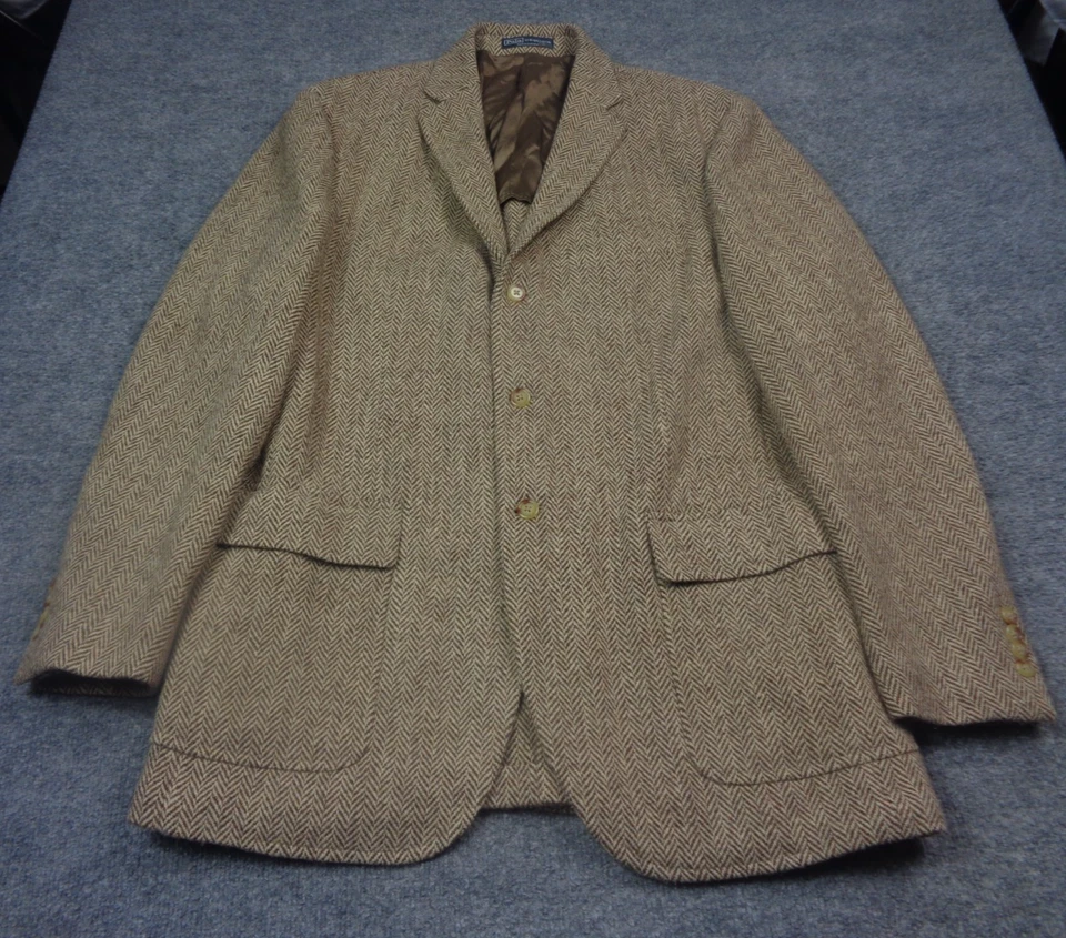 Chaqueta Blazer De Colección Polo Ralph Lauren 44L Para Hombres Tweed Abrigo Deportivo Lana Espiga Foto 1 de 4
