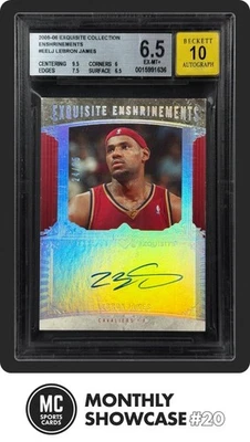 LEBRON JAMES BGS 2005-06 UD EXQUISITE COLL ENSHRINEMENTS AUTO 24/25  - Image 1 of 4