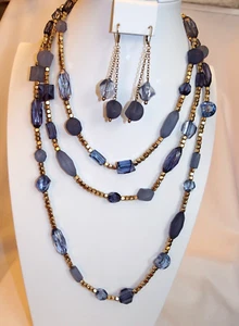 "Collana & Orecchini Veneziani Linea di Louis Dell'Olio "INDACO" - Foto 1 di 9