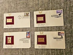 Collection of (4) Commemorative 22kt Gold Stamps in Original Envelopes 2006-2009 - Picture 1 of 8