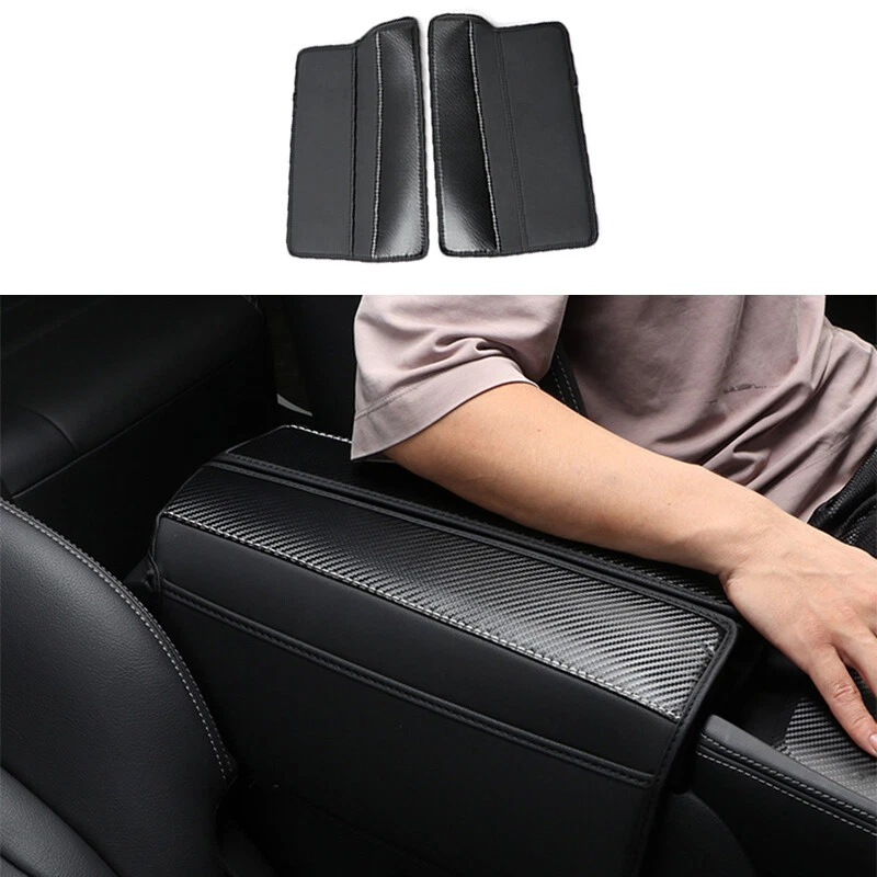 Cubierta reposabrazos consola media cuero fibra carbono para Nissan Rogue 2021-2025 Foto 1 de 4