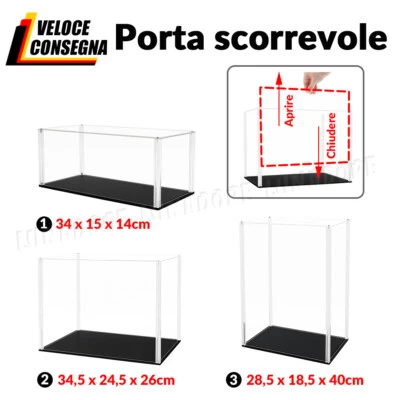 Vetrina Acrilico Teca Plexiglass Espositore per Modellino Carro Armato Moto - Immagine 1 di 4