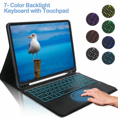 Keyboard Case Cover For iPad 9.7/10.2" 5/6/7/8/9th Gen Air 5/4/3/2/1 Pro 11/12.9 - Image 1 of 4